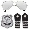 SET D'OFFICIER DE POLICE (Lunettes, épaulettes, Badge) -Costum’Art Boutique 00084 nc 00084 a
