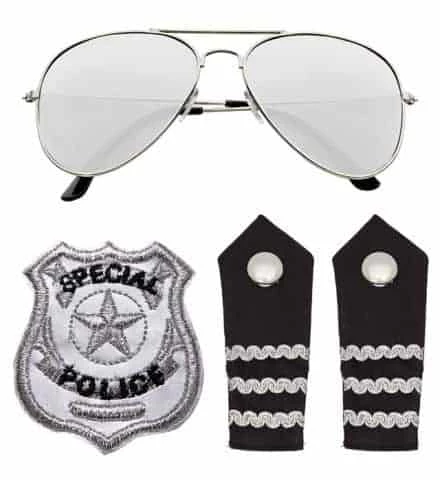 SET D'OFFICIER DE POLICE (Lunettes, épaulettes, Badge) 3 SET D'OFFICIER DE POLICE (Lunettes, épaulettes, Badge)