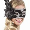 LOUP FLEUR NOIRE STRASS (Masque Loup Strass) -Costum’Art Boutique 00289