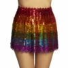 MINI JUPE DISCO ARC EN CIEL (Taille M - Sequins Et Stretch) -Costum’Art Boutique 01720