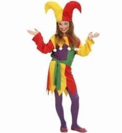 COSTUME JOKER POUR FILLE (Robe, Ceinture, Chapeau) Tailles Enfants De 5 à 13 Ans