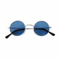 LUNETTES - ANNÉES 70 (Lunettes Rondes - Bleu) Thème Hippie