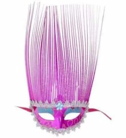 LOUP VÉNITIEN ROSE (Lamelles Holographiques) Masque Carnaval