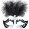LOUP VENISE NOIR/BLANC (Brillant, Pierres, Plumes) -Costum’Art Boutique 03653 nc 03653 a