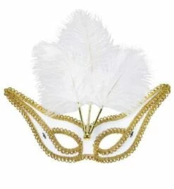 LOUP BLANC A PLUMES (Dorures, Plumes Blanches)