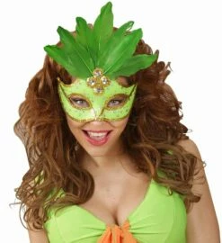 LOUP BRÉSILIEN VERT FLUO (Masque Et Plumes Néon)