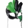 LOUP GRAND BAL BICOLORE (Pierres, Perles Et Plumes) Noir/Vert -Costum’Art Boutique 03873 nc 03873 a