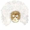 MASQUE FIDELIO DE LUXE (Masque à Plumes Blanches) Carnaval De Venise -Costum’Art Boutique 04731 nc 04731 a