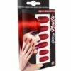 SET FAUX ONGLES ROUGES (Auto Adhésifs + Paillettes) Pack De 12 Faux Ongles