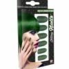 SET FAUX ONGLES VERTS (Auto Adhésifs + Paillettes) Pack De 12 Faux Ongles