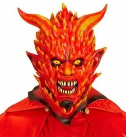 MASQUE DIABLE EN FLAMMES (Masque Latex - Démo Vidéo)