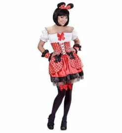 ROBE ROUGE DE SOURIS (Robe, Bracelets, Oreilles) Tailles Adultes - Démo Vidéo