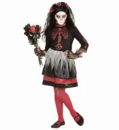 FIANCÉE JOUR DES MORTS (Robe Avec Voile Fleuri) Tailles Enfants - Démo Vidéo