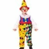 COSTUME PETIT CLOWN (Combinaison Avec Chapeau) Tailles Enfants 2 à 5 Ans