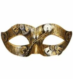 LOUP MASQUE STEAMPUNK (Couleur Or Avec Motifs)