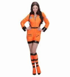 FEMME ASTRONAUTE NASA (Tenue Orange Et Surbottes) Tailles Adultes - Démo Vidéo