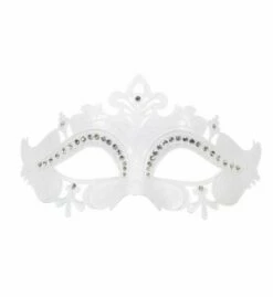 MASQUE VÉNITIEN BLANC (Loup Avec Glitter Et Strass)