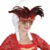 MASQUE COMTESSE ROUGE (Brillant, Plumes Et Strass) -Costum’Art Boutique 11743 b