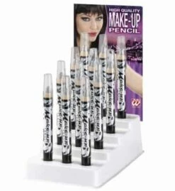 CRAYONS A MAQUILLAGE (Paillettes Argentées - 3.5 Ml) Présentoir 12 Crayons