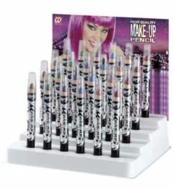 CRAYONS A MAQUILLAGE (Paillettes 6 Coloris - 3.5 Ml) Présentoir 24 Crayons
