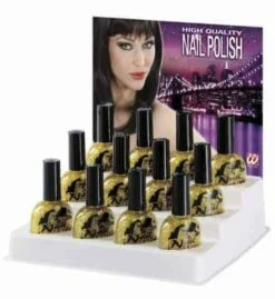 VERNIS A ONGLES BRILLANT (Paillettes Dorées - 7 Ml) Présentoir 12 Vernis