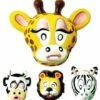 PACK MASQUES ANIMAUX (Animaux Du Zoo - 4 Modèles) Masques En Plastique