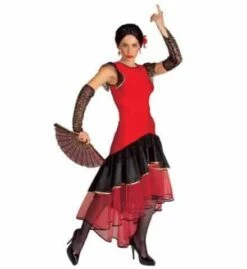 ROBE DANSEUSE ESPAGNOLE (Robe Stretch Avec Gants) Tailles Adultes