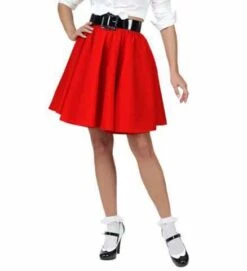 JUPE ROUGE ROCK'N'ROLL (Tailles Adultes - Démo Vidéo)