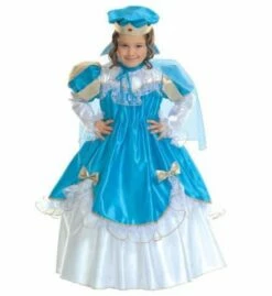 ROBE PRINCESSE AZUR (Robe, Jupon, Cape, Coiffe) Tailles Enfants 3 à 5 Ans