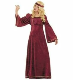 ROBE ROUGE DE JULIETTE (Robe Longue Et Coiffe Voilée) Tailles Enfants De 5 à 13 Ans