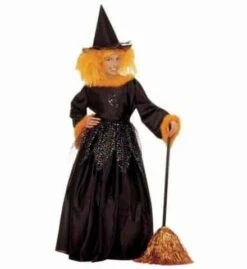 PETITE SORCIÈRE ÉLÉGANTE (Costume, Jupon Et Chapeau) Tailles 5 à 13 Ans