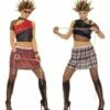 DÉGUISEMENT PUNKETTE (Haut, Jupe Et Sur Bottes) Tailles Adultes - 2 Modèles -Costum’Art Boutique 3785 nc 3785 x