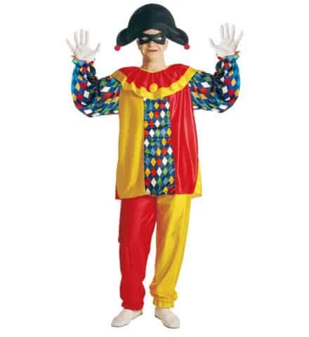 COSTUME D'ARLEQUIN (Chapeau, Masque Et Col) Tailles Adultes 3 COSTUME D'ARLEQUIN (Chapeau, Masque Et Col) Tailles Adultes