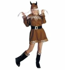 COSTUME FEMME VIKING (Robe, Casque, Accessoires) Tailles Adultes