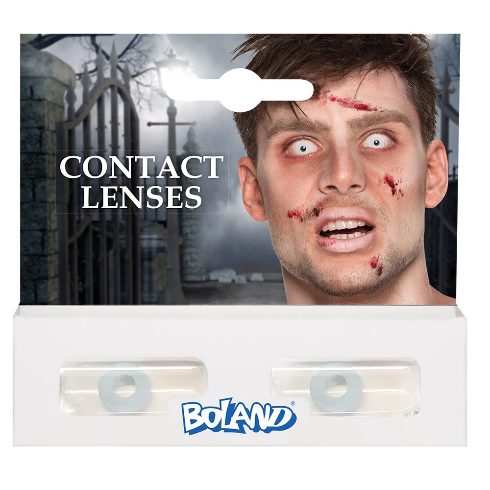 LENTILLES DÉCORATIVES (YEUX BLANCS DE ZOMBIE) Lentilles Longue Durée 2 LENTILLES DÉCORATIVES (YEUX BLANCS DE ZOMBIE) Lentilles Longue Durée