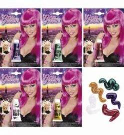 PACK MAQUILLAGE BRILLANT (Tubes De Gel Paillettes 15 Cl) Assortiment 5 Coloris