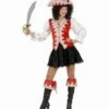 FEMME PIRATE ROYALE (Tenue Rouge En Velours) Tailles Adultes