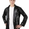 VESTE DISCO A PAILLETTES (Paillettes Noires) -Costum’Art Boutique 66657