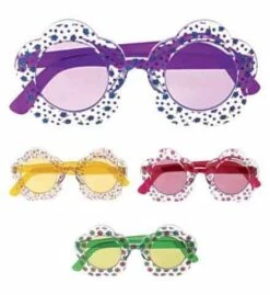 LUNETTES A FLEURS (Assortiment 4 Coloris) Branches Colorées Assorties