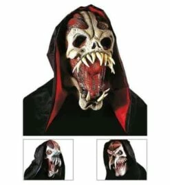 MASQUE SPACE MONSTER (Masque Latex + Capuche) Assortiment 3 Modèles