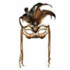 LOUP MASQUE DE LUXE (Masque Marron à Plumes) -Costum’Art Boutique 72195
