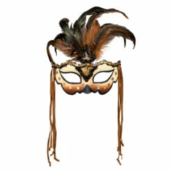 LOUP MASQUE DE LUXE (Masque Marron à Plumes)