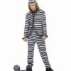 TENUE PRISONNIER ENFANT (Veste, Pantalon, Calot) Blanc/noir - Tailles Enfants -Costum’Art Boutique 7293 nc 7293 a