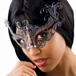 LOUP DENTELLE DE LUXE (Masque Argent En Métal)
