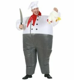 DÉGUISEMENT GRAND CHEF (Costume Gonflable Adulte) Foulard + Toque - Démo Vidéo