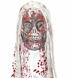 MASQUE SQUELETTE ZOMBIE (avec Cheveux Et Faux Sang)