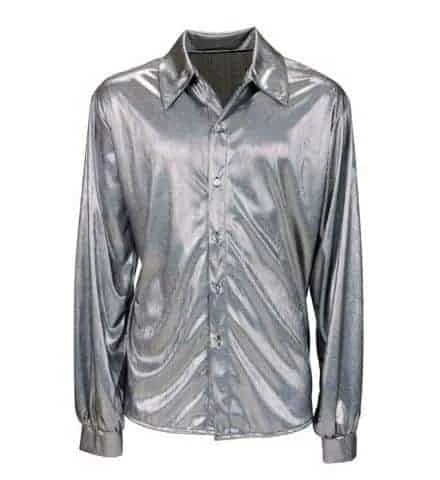 CHEMISE DISCO ARGENT (Chemise Holographique) Tailles Adultes 3 CHEMISE DISCO ARGENT (Chemise Holographique) Tailles Adultes