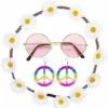 SET ACCESSOIRES HIPPIE (Boucles D'oreilles, Lunettes) Bandeau Cheveux à Fleurs -Costum’Art Boutique 95718 nc 95718 a