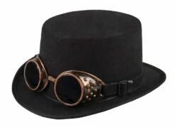 CHAPEAU STEAMPUNK (Chapeau Haut De Forme) Lunettes De Soudeur -Costum’Art Boutique import 306 54500 2
